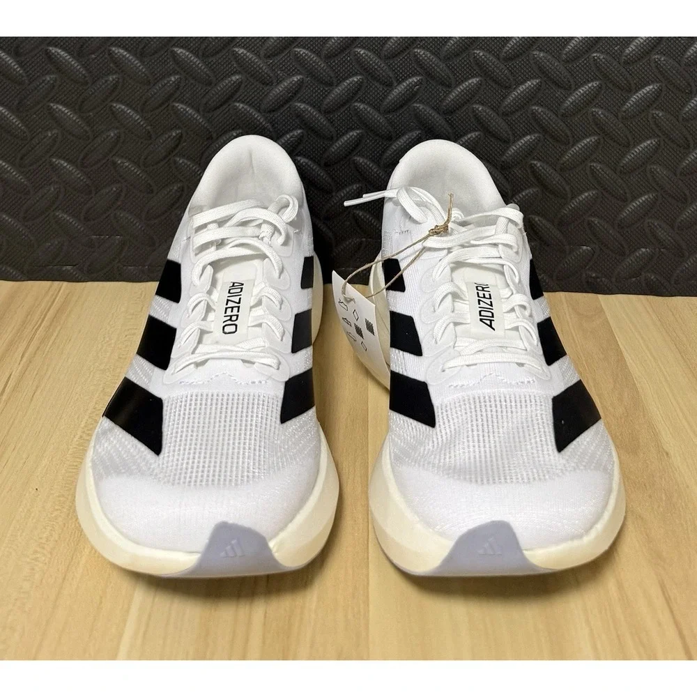 adidas Adizero Evo SL White Black Running Shoes KI8482 Youth Sz 6.5 Women Sz 7.5